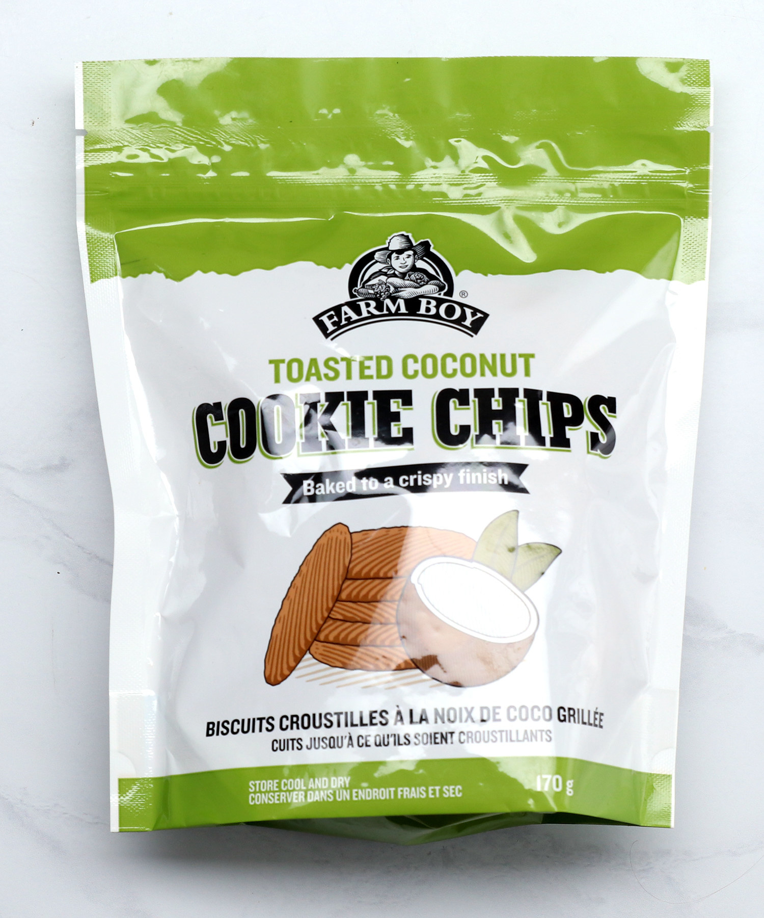 An overhead product shot of Toasted Coconut Cookie Chips