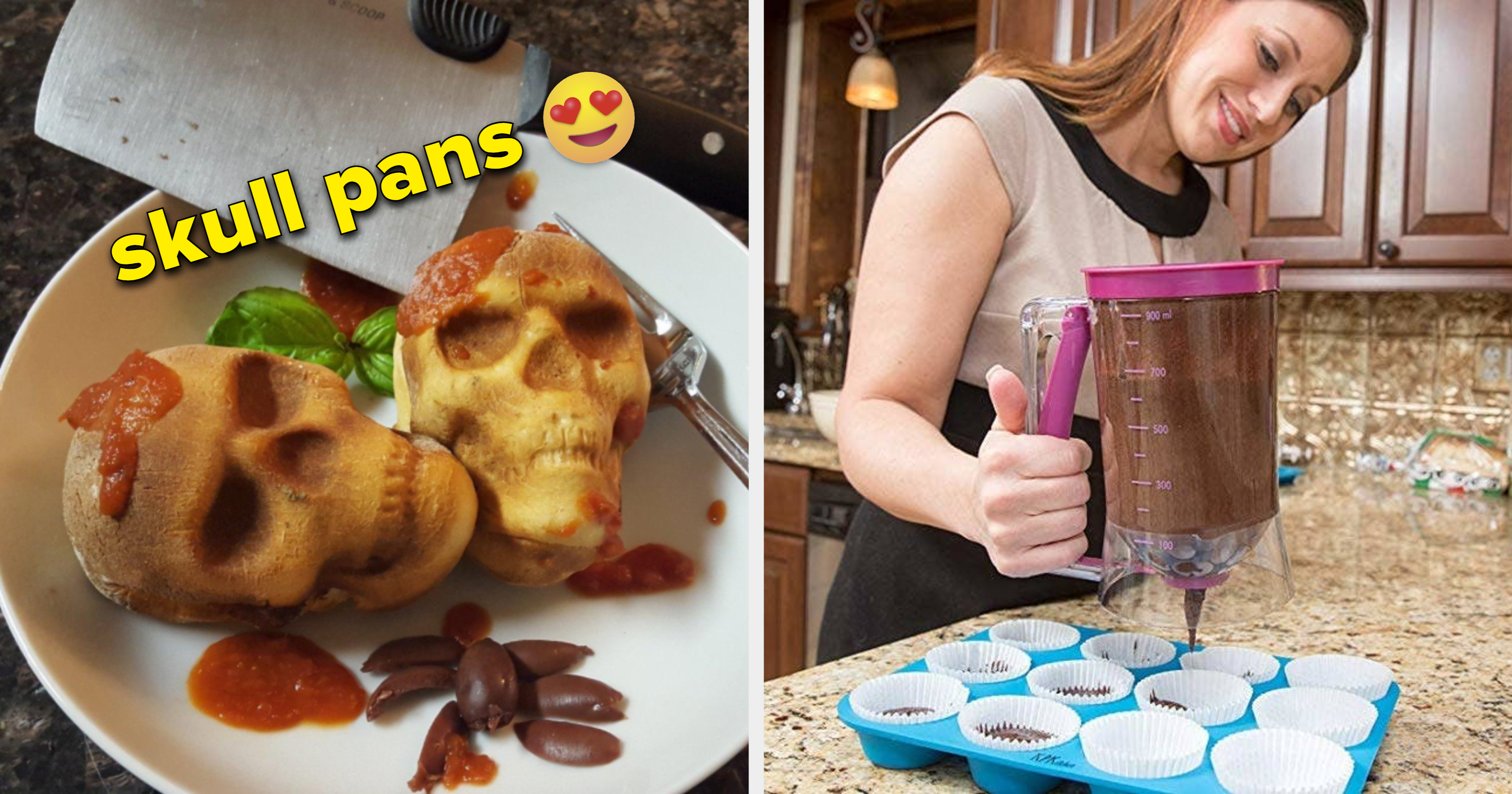 Skull Cakelet Pan - Make Skull-Shaped Cakes, Pizza Rolls, Ice