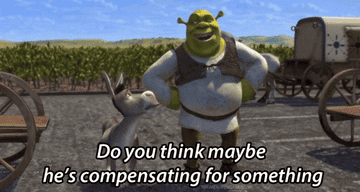 Shrek saying, Do you think maybe he&#x27;s compensating for something?