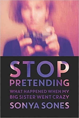 Book cover shows blurry self portrait of a woman holding a camera at top with title text in bold letters and author name below