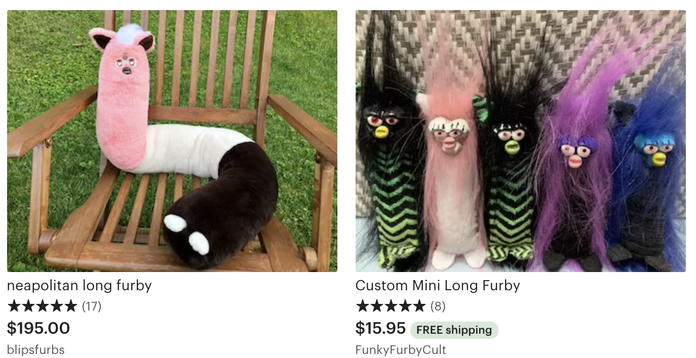 long furbys on etsy