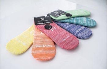 Image of six Maye-Williams socks in different colors