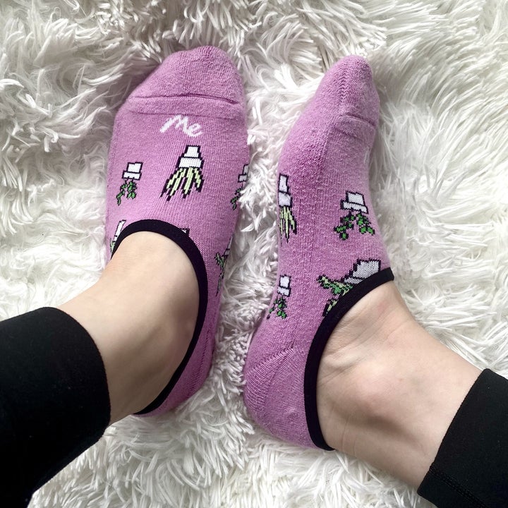 BuzzFeed writer wearing succulent socks