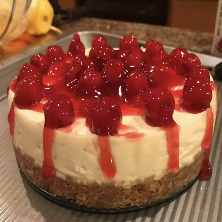 strawberry cheesecake made in the springform pan