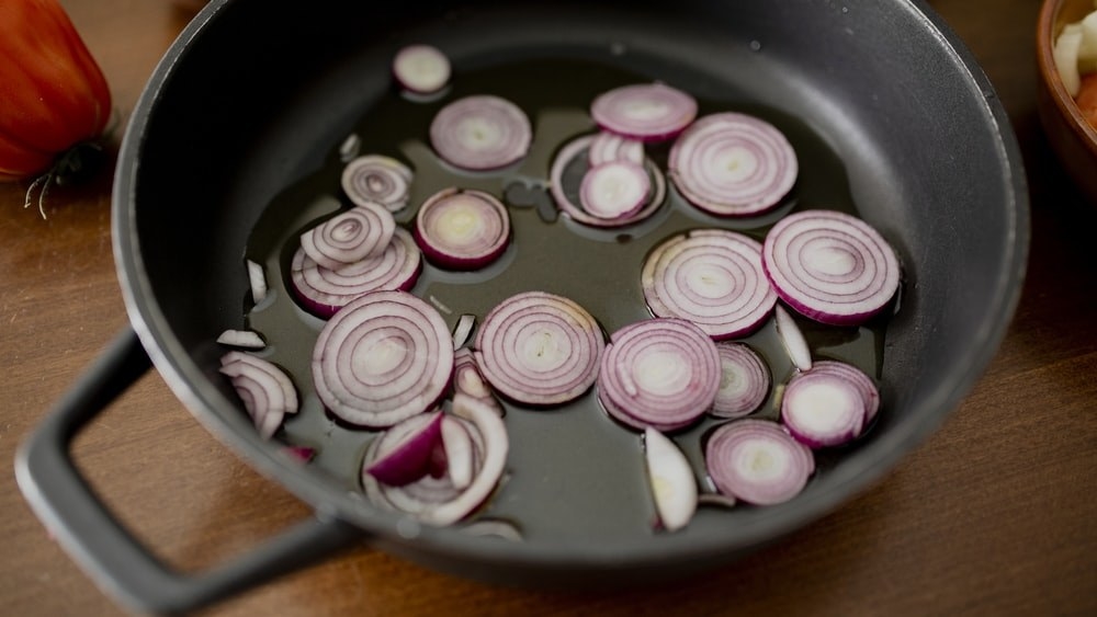 Onions sautéing.