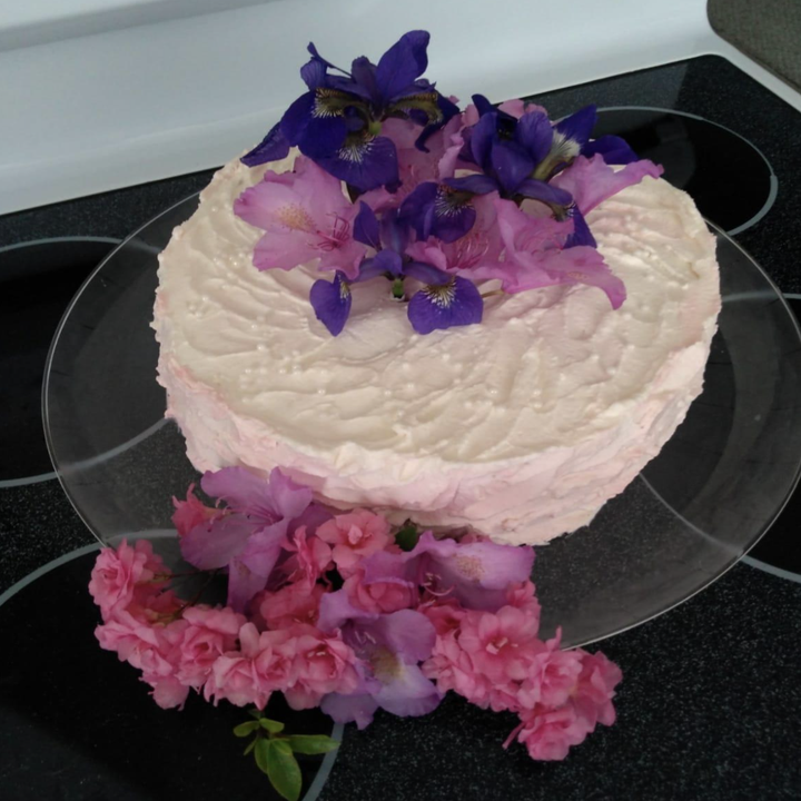 a cake made using the stand mixer