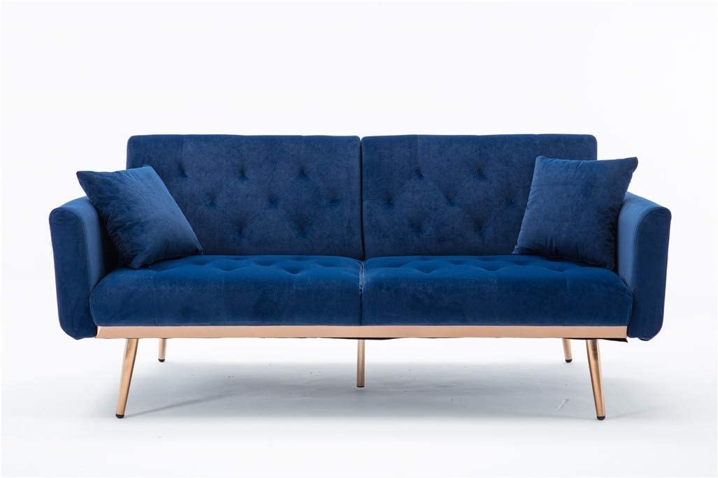 the velvet sofa in blue