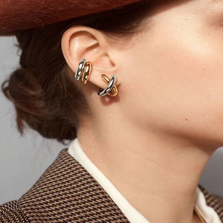 model wearing the earrings