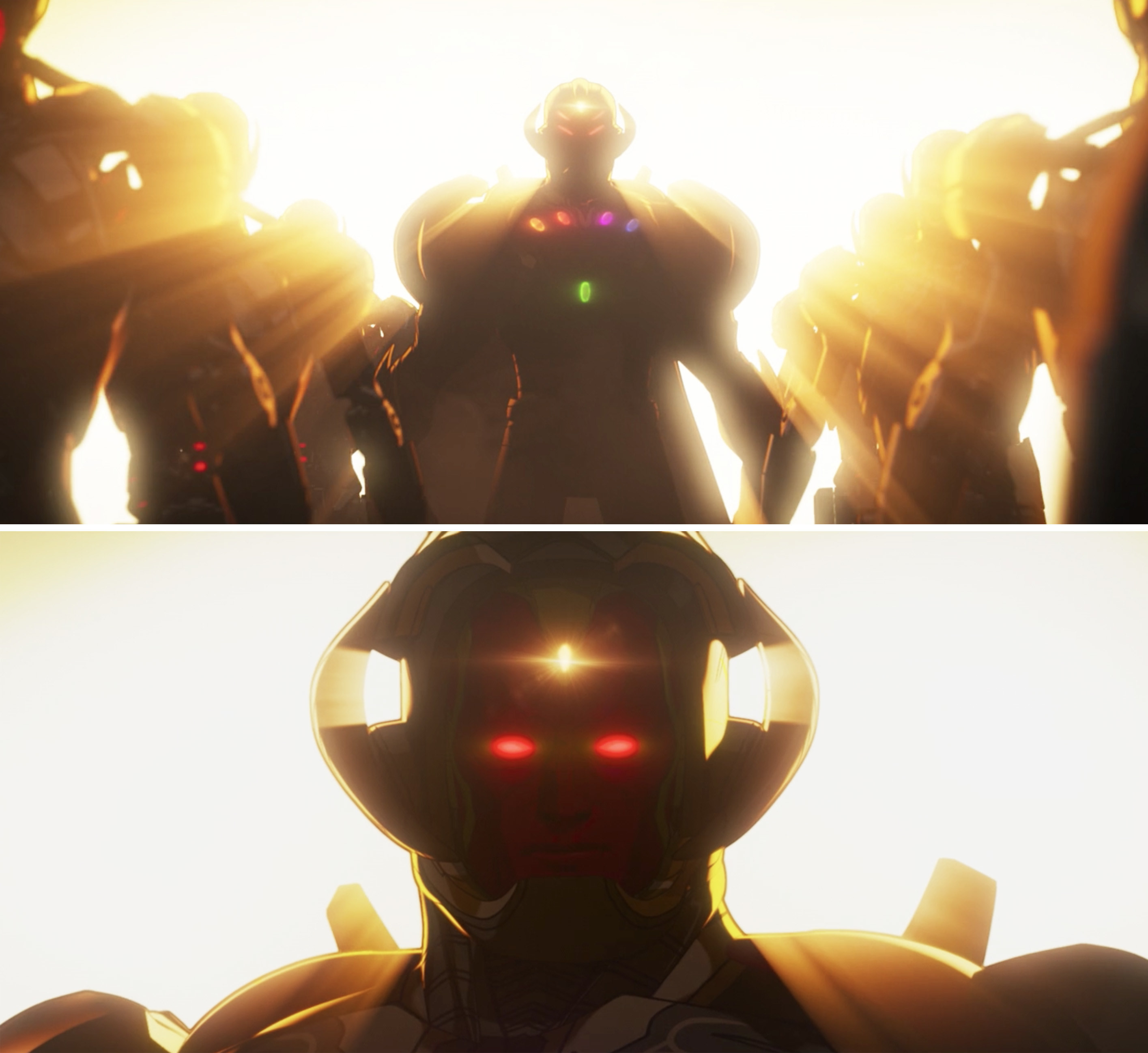 Ultron revealing his Vision face