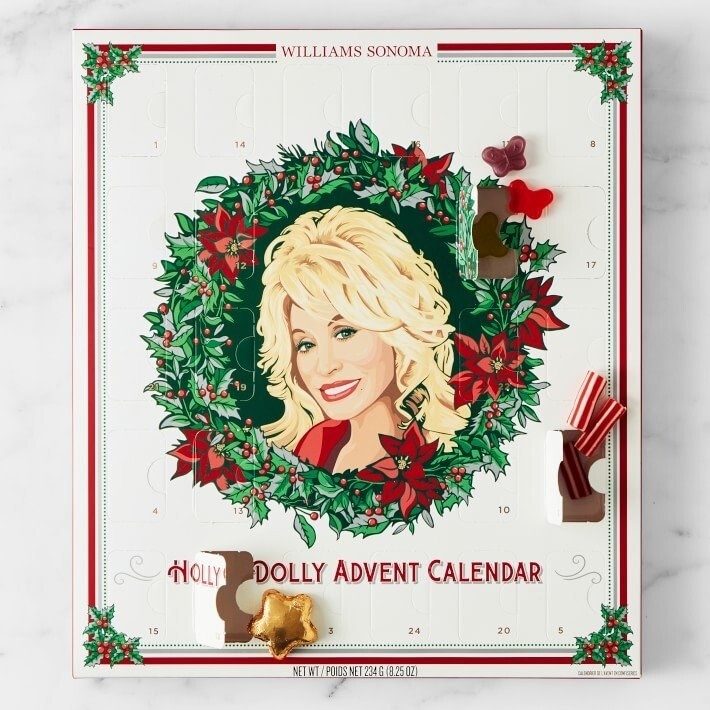 advent calendar with dolly on the front
