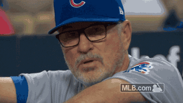 Gif of Joe Maddon shaking his head in disappointment