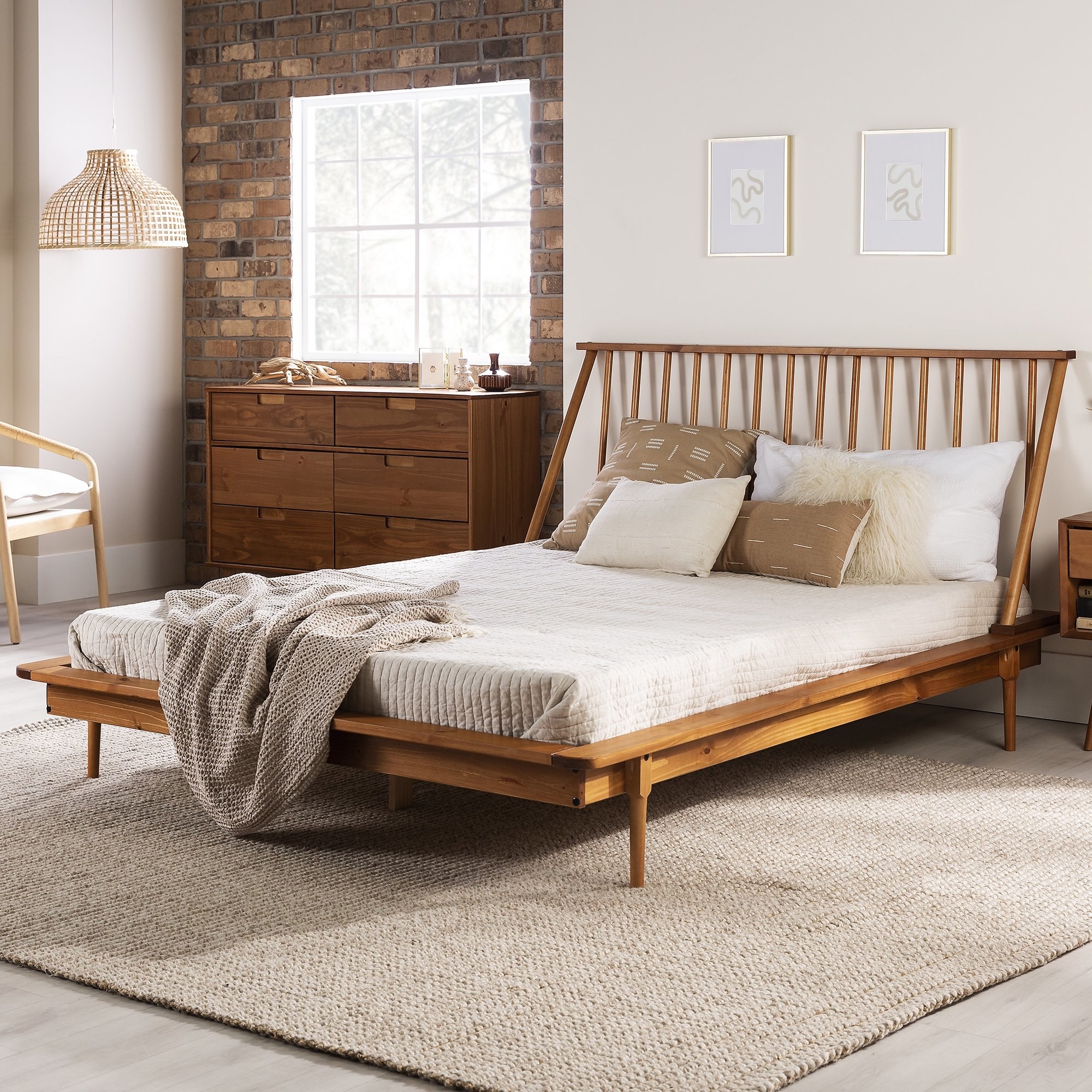 Wood bed frame