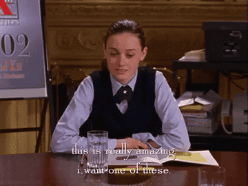 A GIF of Rory Gilmore saying this is really amazing I want one of these