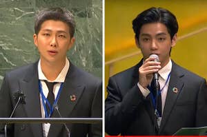 RM and V of BTS speak at the United Nations General Assembly