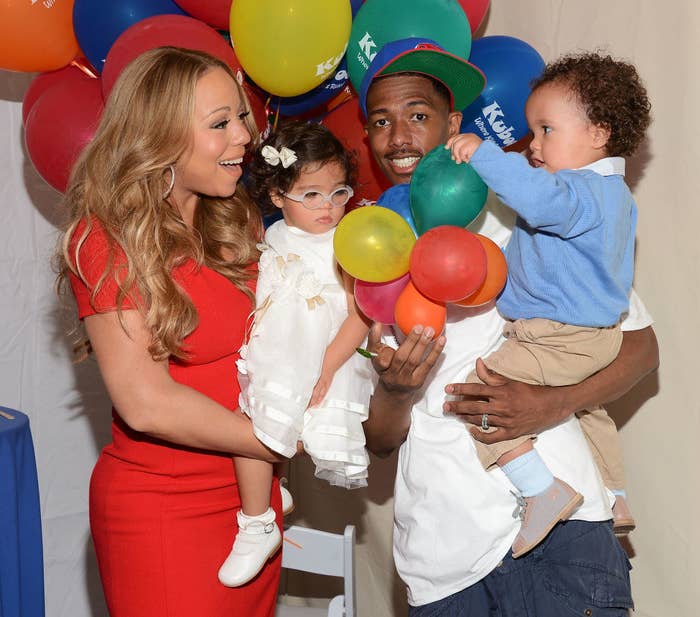 Nick with Mariah Carey and their two children