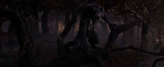 Werewolf standing in a tree