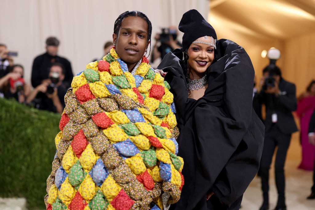 A$AP Rocky and Rihanna attend the 2021 Met Gala Celebrating In America: A Lexicon of Fashion