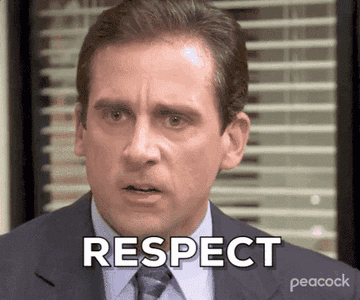 A man trying to spell respect.