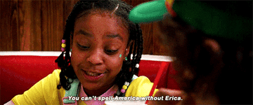 Erica saying &quot;you can&#x27;t spell america without erica&quot;