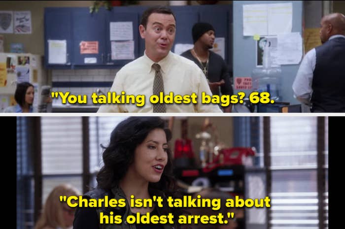 Charles and Rosa talking in the precinct
