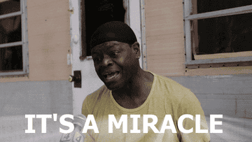 gif of character from the unbreakable kimmy schmidt saying it&#x27;s a miracle
