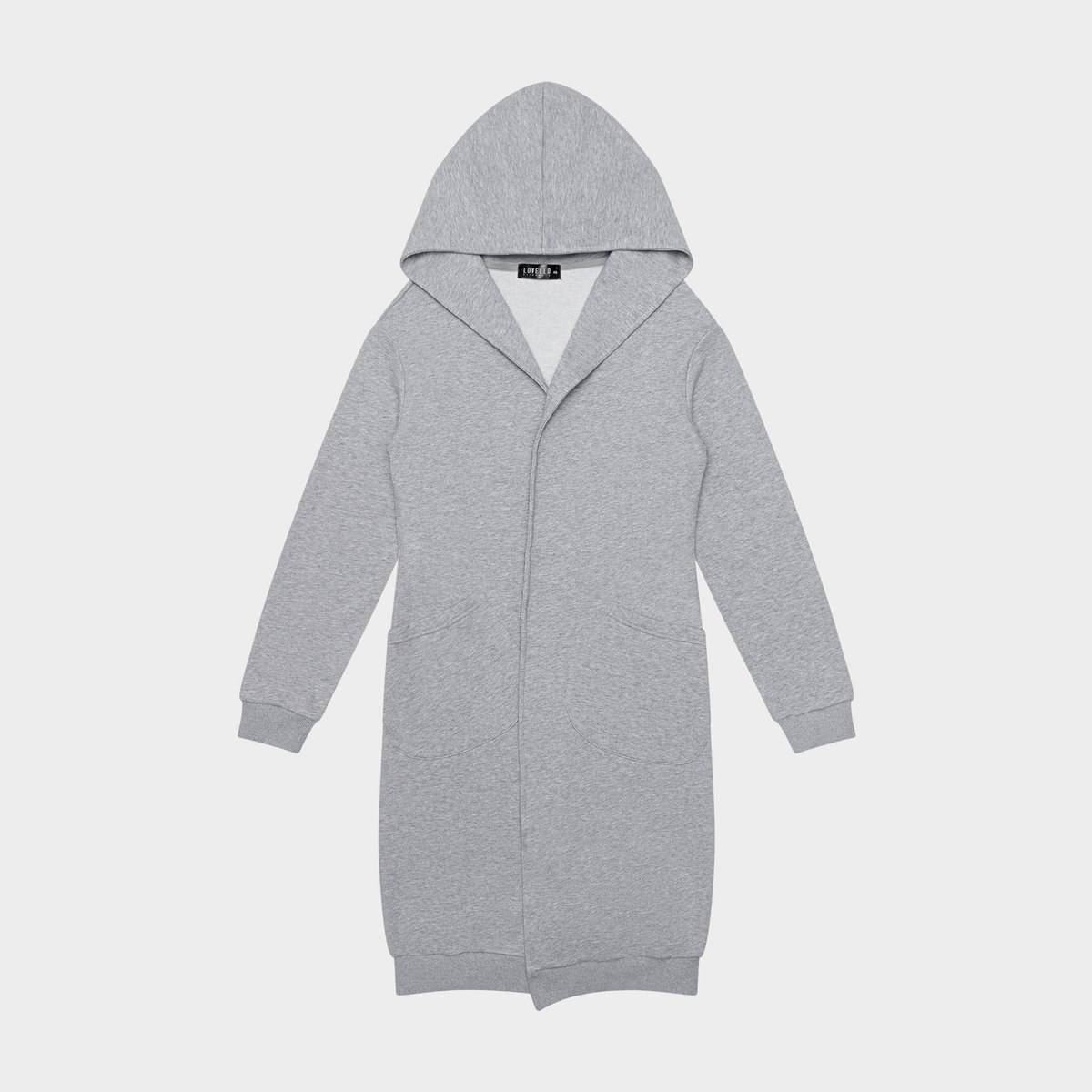 gray hoodie robe with pockets
