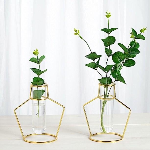 Gold geometric vase