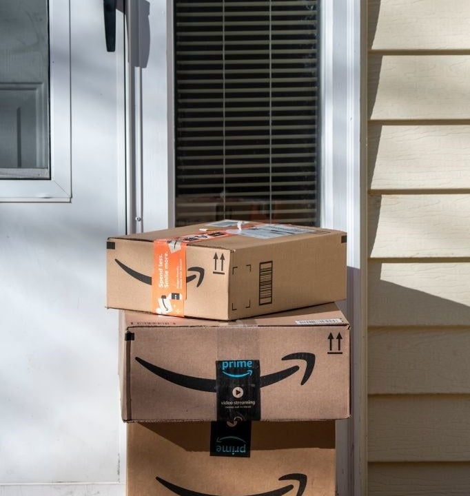Amazon packages at on door step