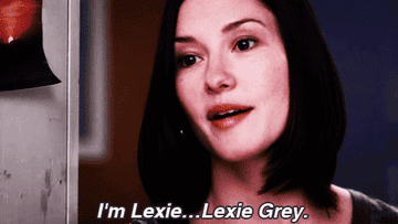 Lexie introducing herself as Lexie Grey
