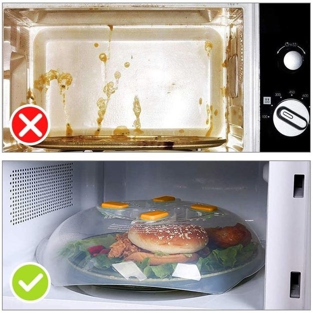 A dirty microwave vs a clean one when you use the cover