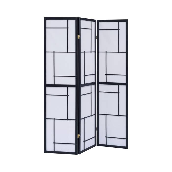 Black and white geometric room divider