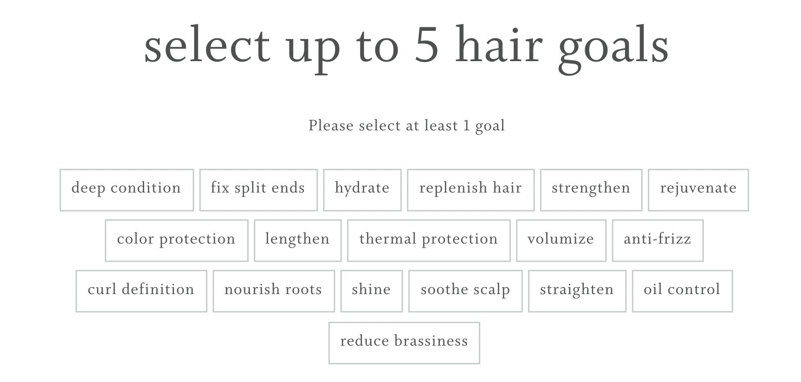 a photo of hair goal section of quiz