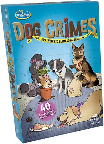 Dog crime game packaging