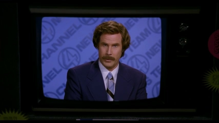 Ron Burgundy on TV in &quot;Anchorman&quot;