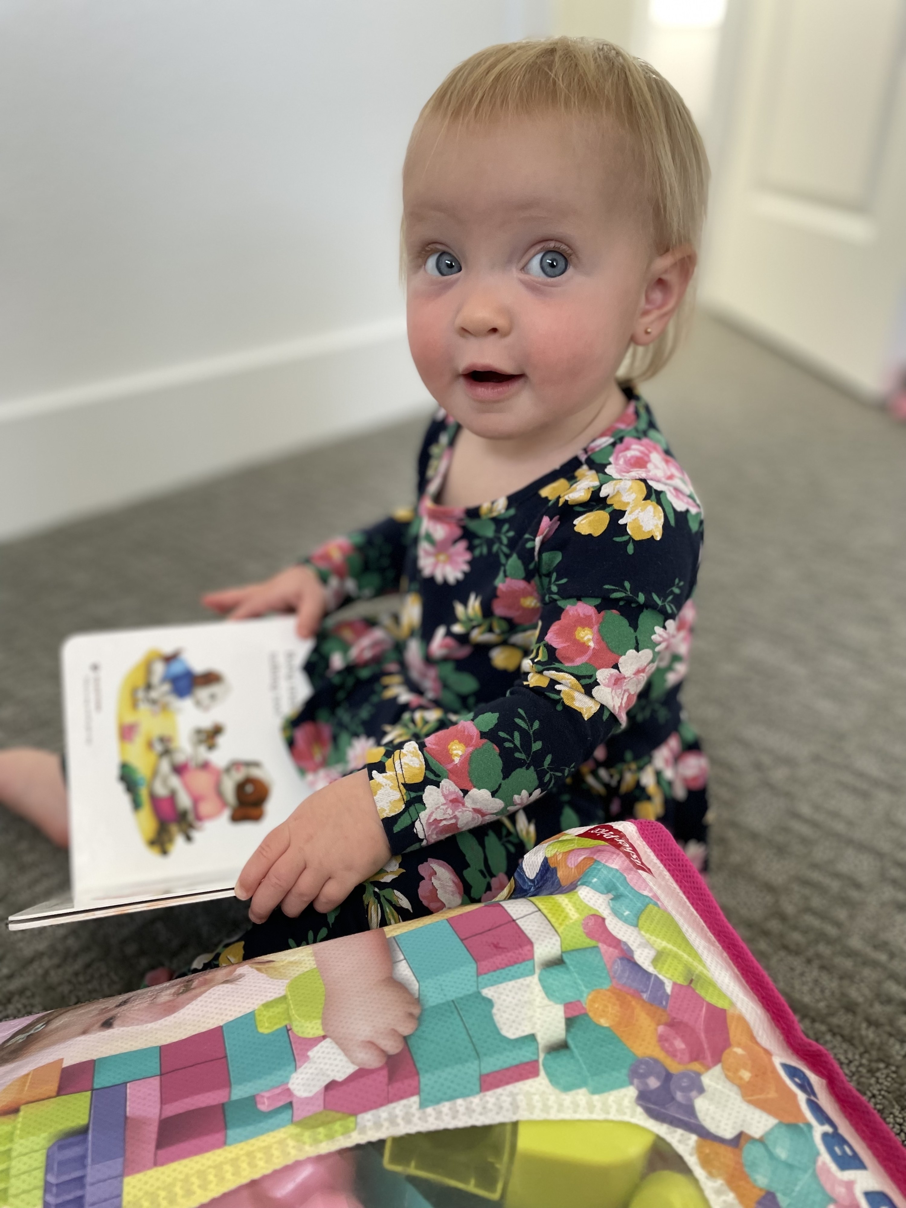 The author's kid reading a book