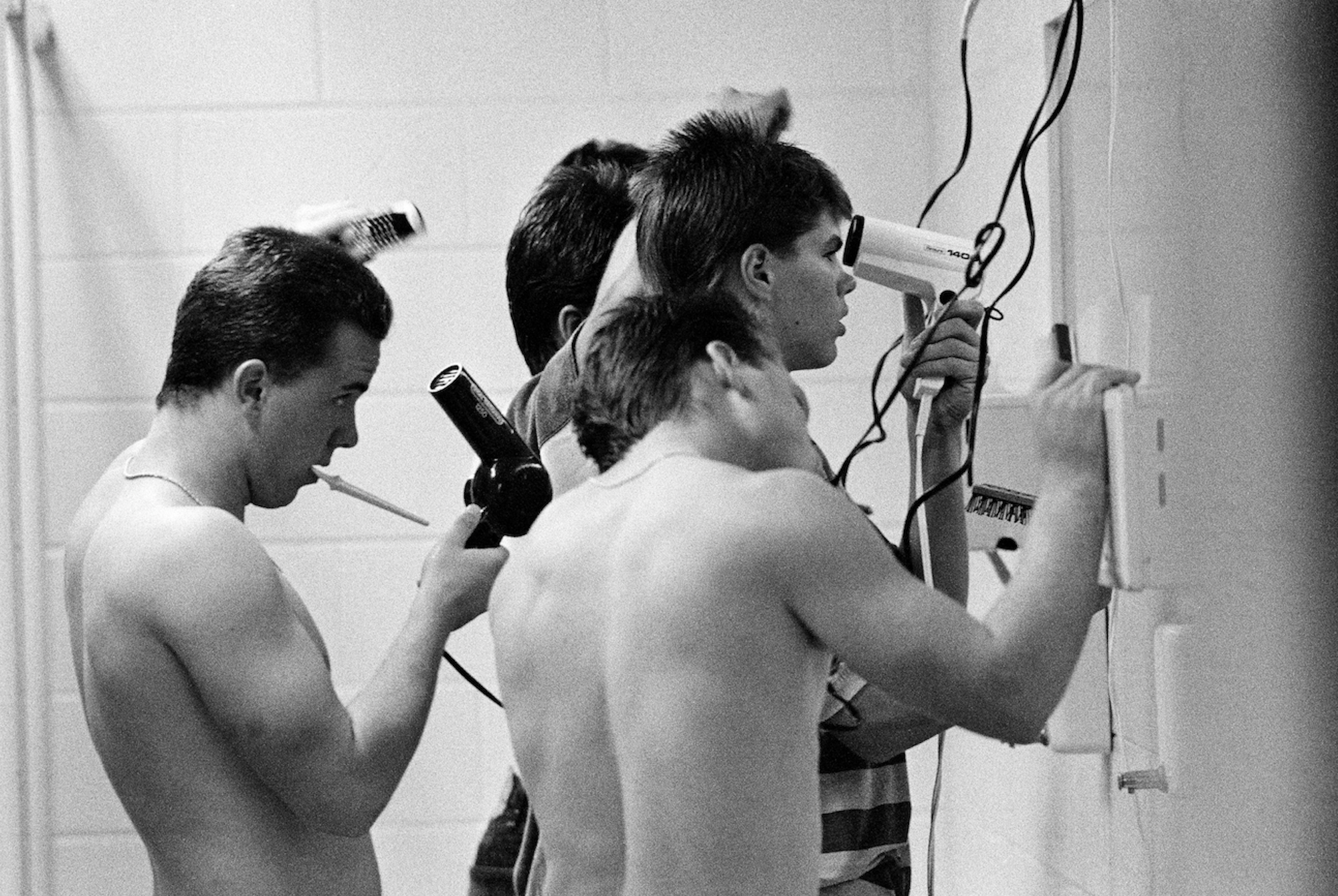 Players dry their hair