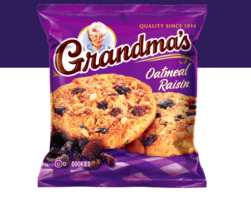Grandma&#x27;s Oatmeal Raisin Cookies since 1914 wrapper