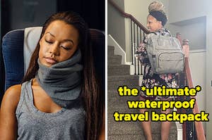 neck pillow and backpack 