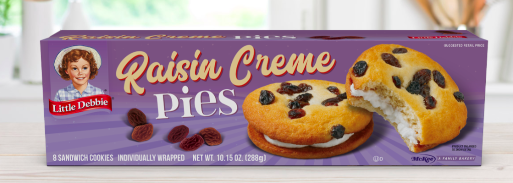 Little Debbie&#x27;s Raisin Creme Pies purple box