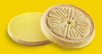 Lemonade cookie separated to show filing