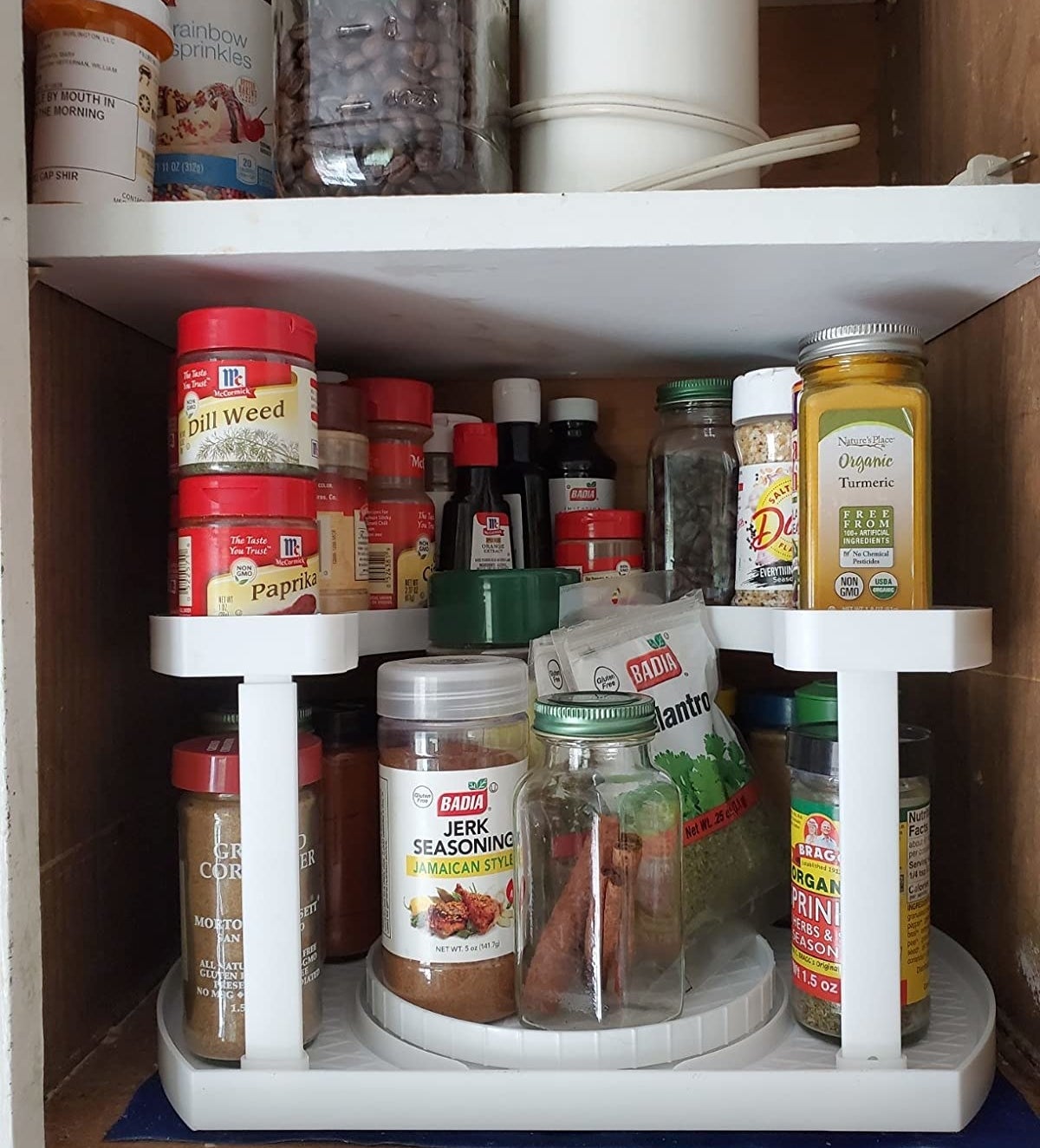 The spice rack in a reviewer&#x27;s cabinet