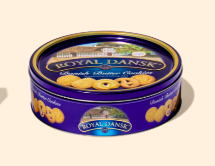 Royal Dansk Butter Cookies in classic blue tin