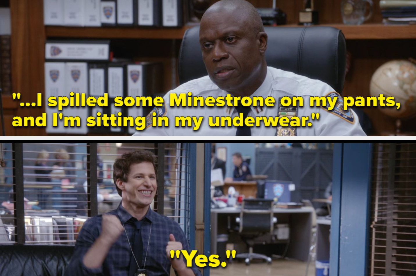 Jake and Captain Holt talking