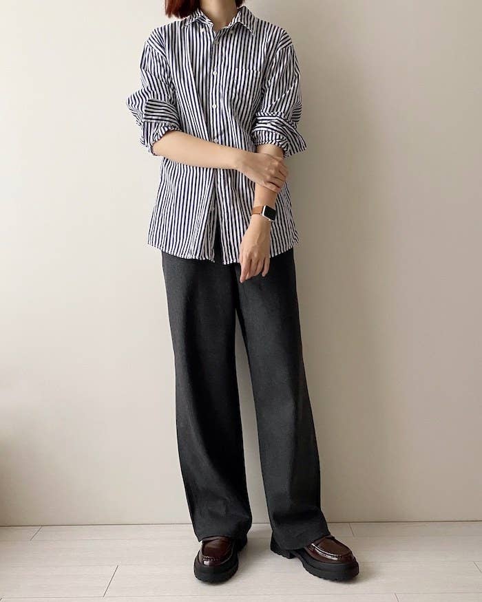 着まわしの天才じゃん ユニクロの ゆったりパンツ どんなトップスとも合うんです