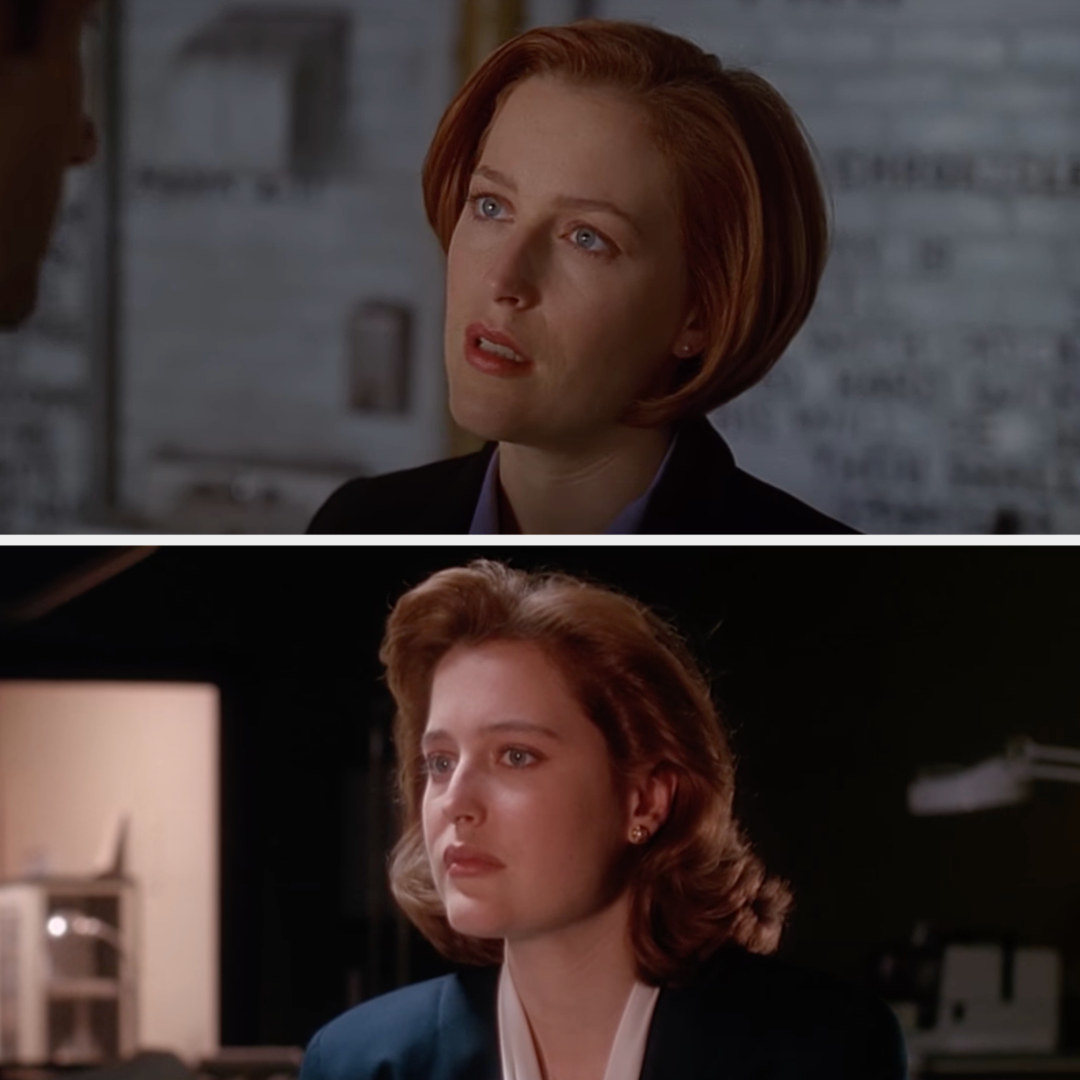 Anderson acting in scenes of X-Files