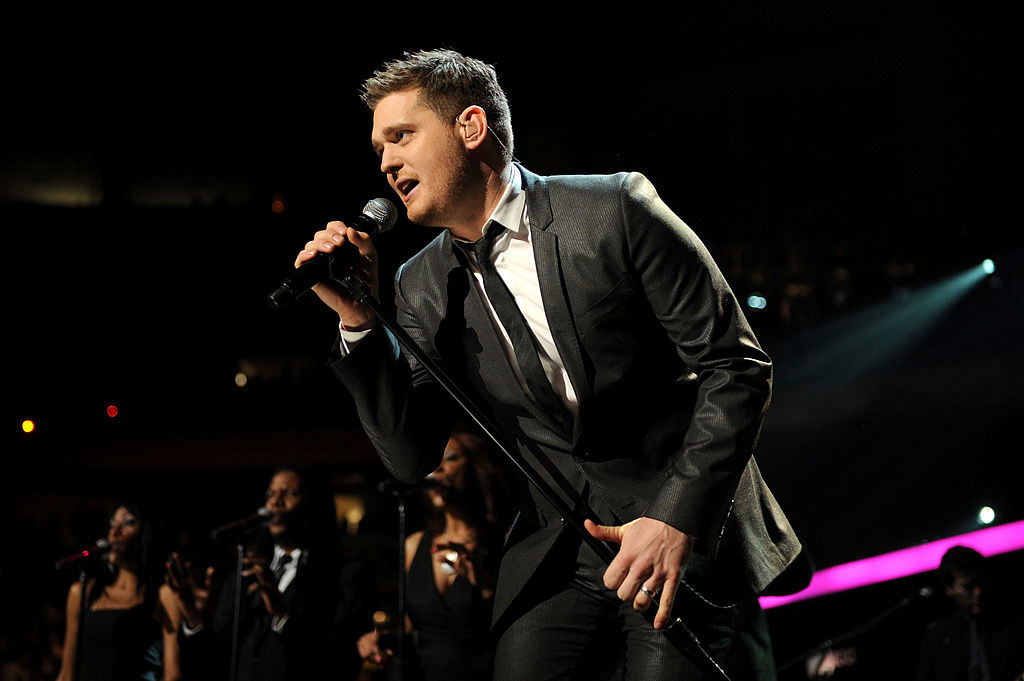 Michael Bublé mid-song