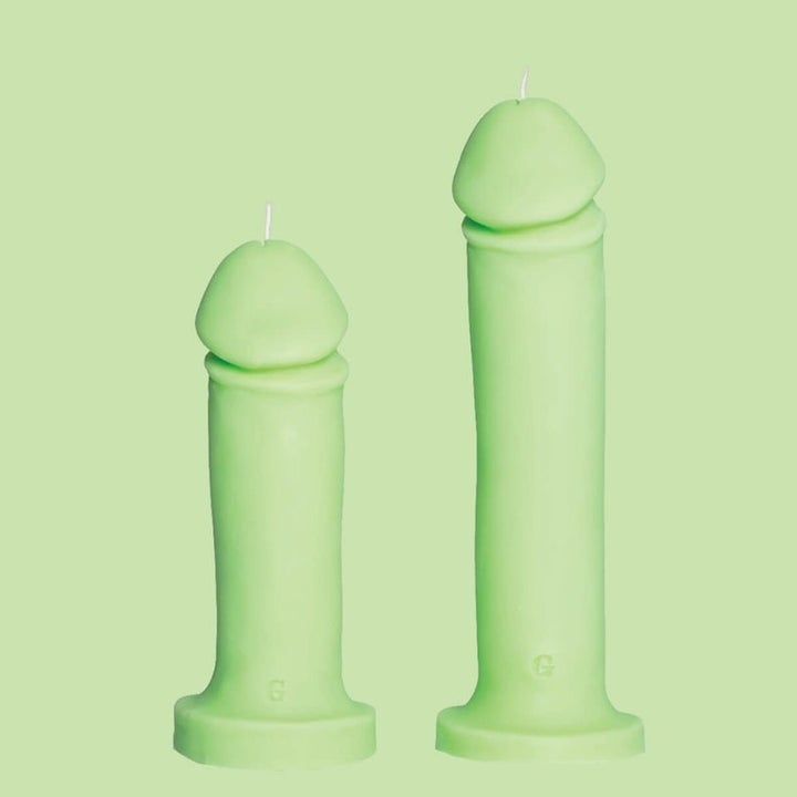 Fluorescent green penis candles