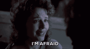 Geena Davis saying &quot;I&#x27;m afraid&quot; in The Fly