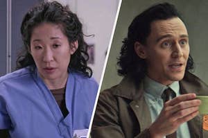 On the left, Cristina from Grey's Anatomy, and on the right, Loki from the series Loki
