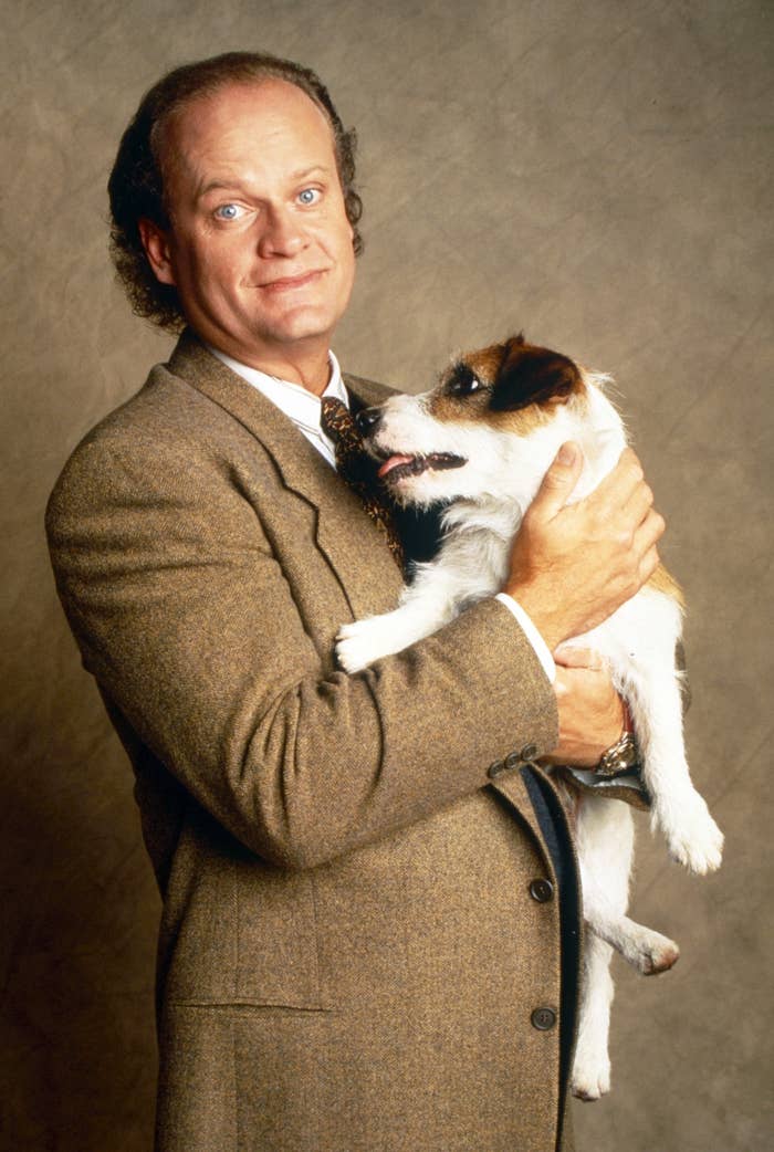 Kelsey as Frasier with a dog